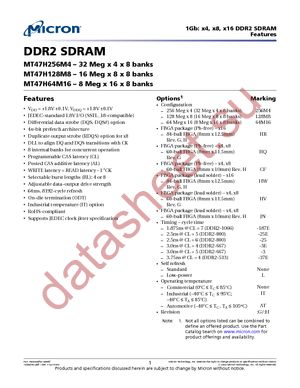 MT47H64M8B6-25:D TR datasheet  